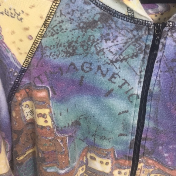 Chico’s map print hoodie large size 3 - Picture 2 of 3